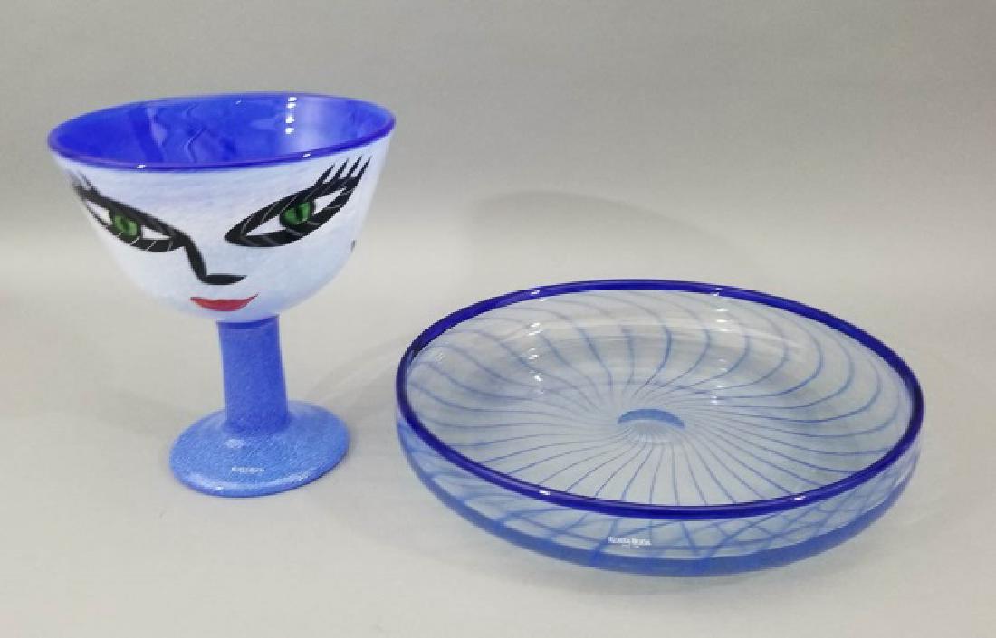 2 Kosta Boda Art Glass Signed Table Items Platter (1 of 8)