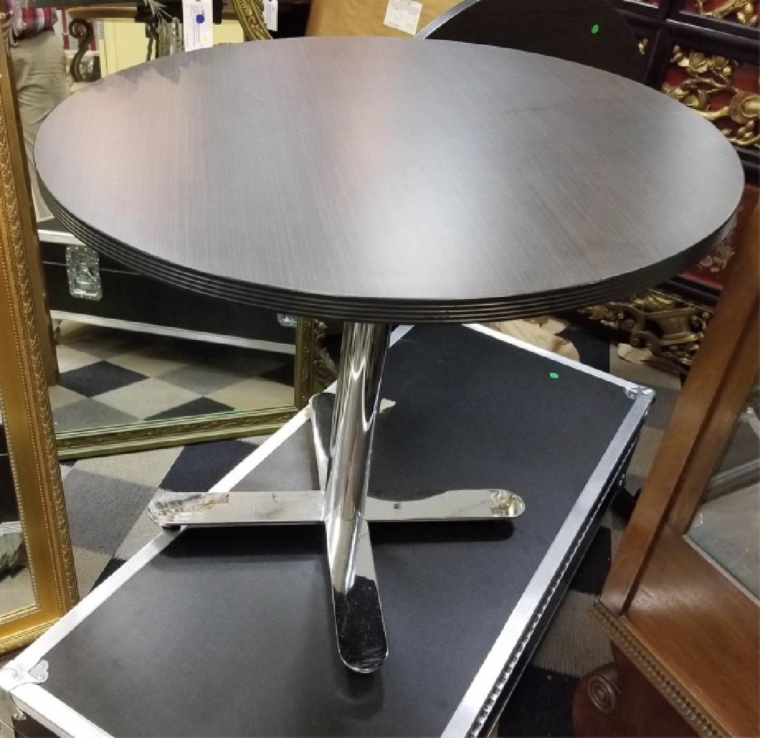 Modern Black & Chrome Round Flip-Top Table (1 of 9)