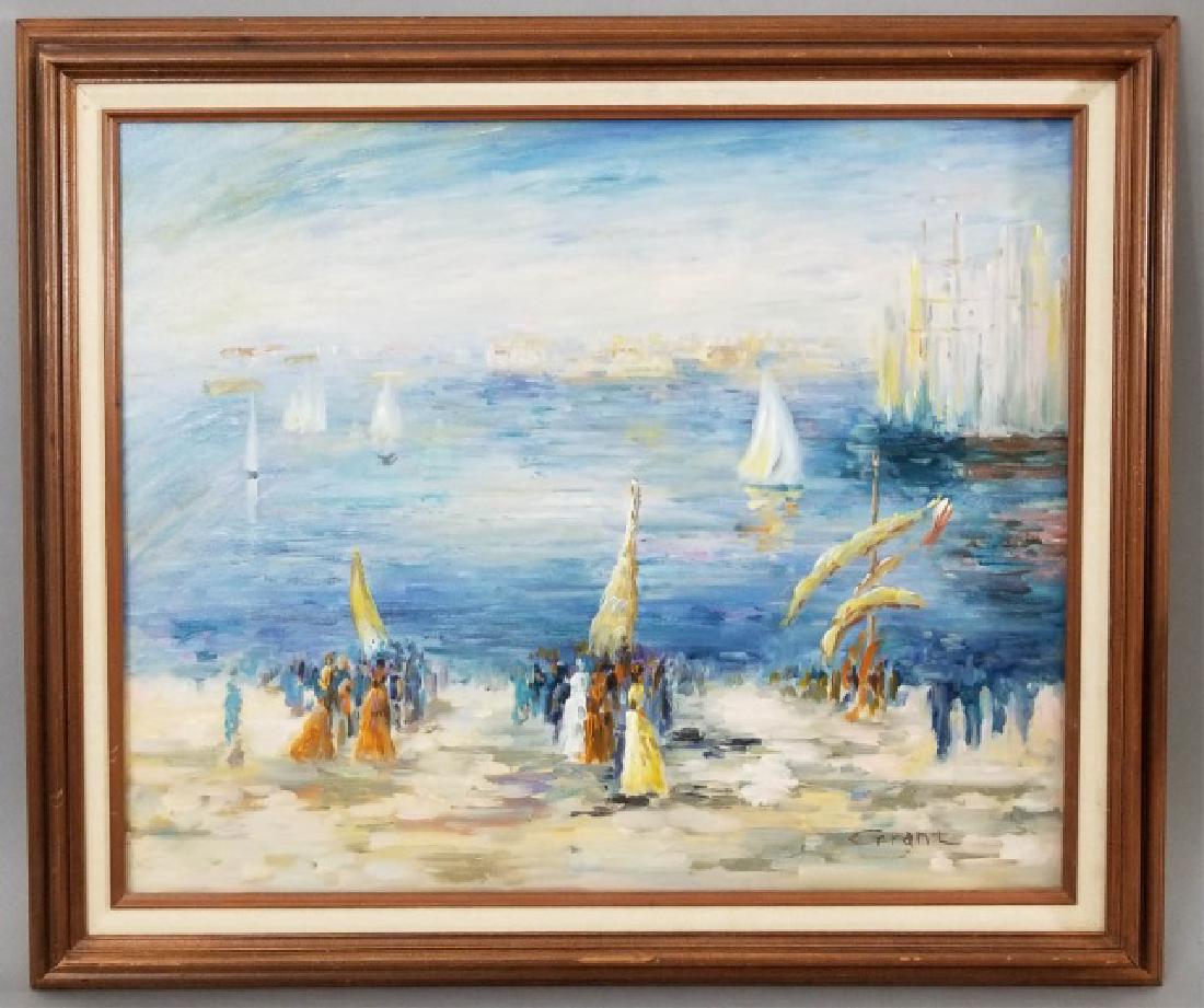 Impressionist Style Shore Scene Signed Grant (1 of 10)
