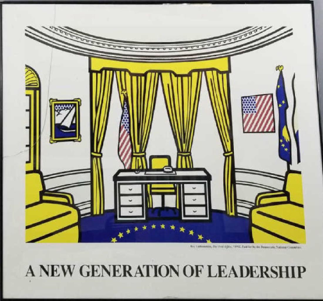 Framed Roy Lichtenstein Democratic DNC Poster 1992 (1 of 10)