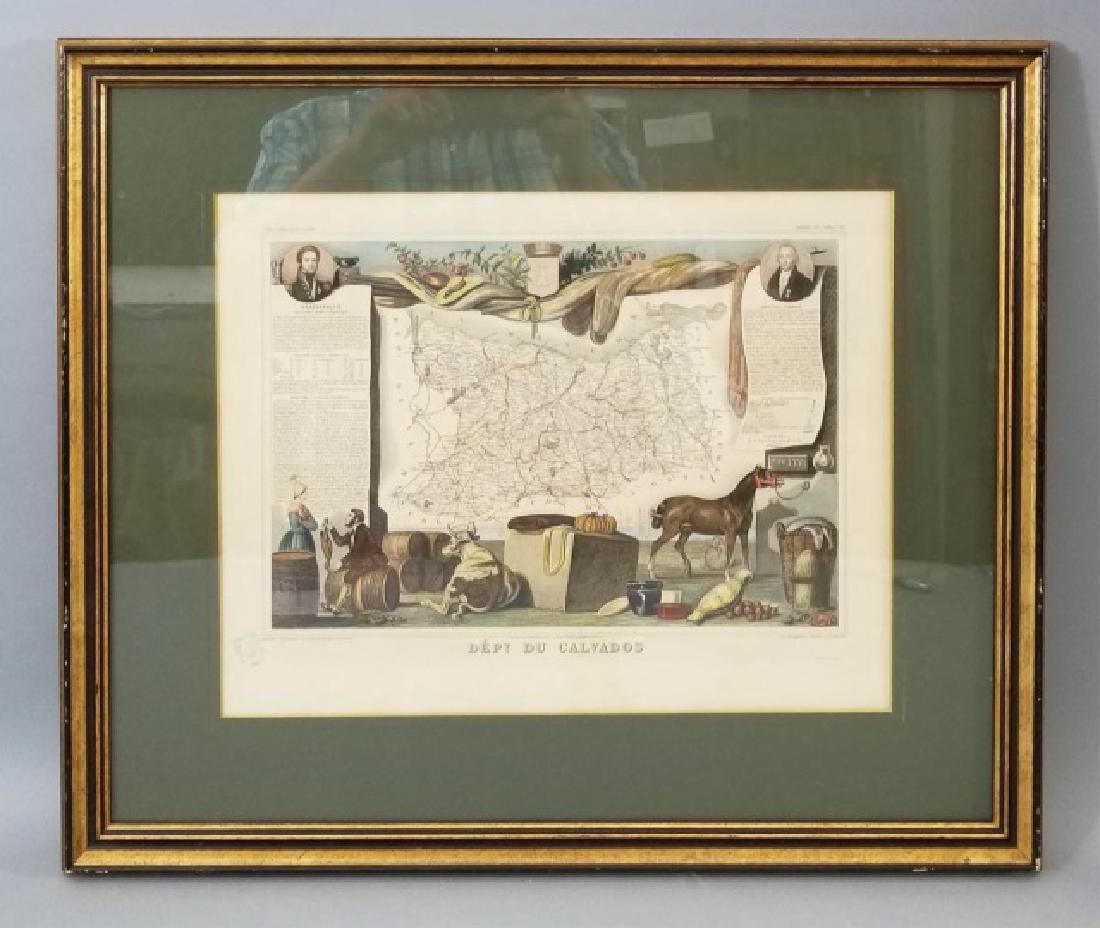 Antique 19th C French Hand Colored Map of Calvados (1 of 5)