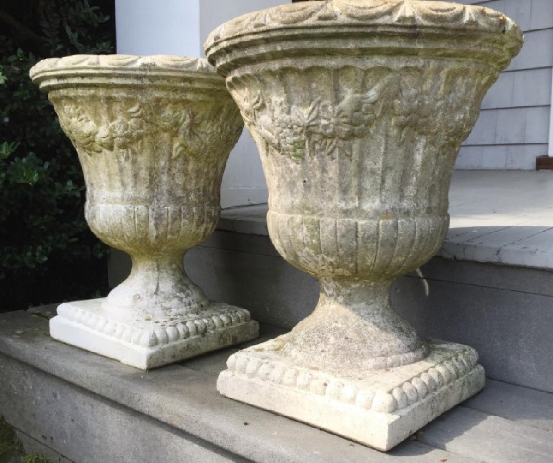 Pair Cast Stone Neo Classical Garden Urns / Pots (1 of 4)