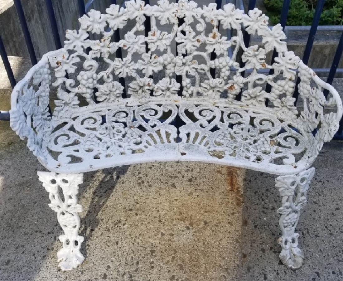 Antique Victorian Cast & Painted Garden Bench (1 of 5)