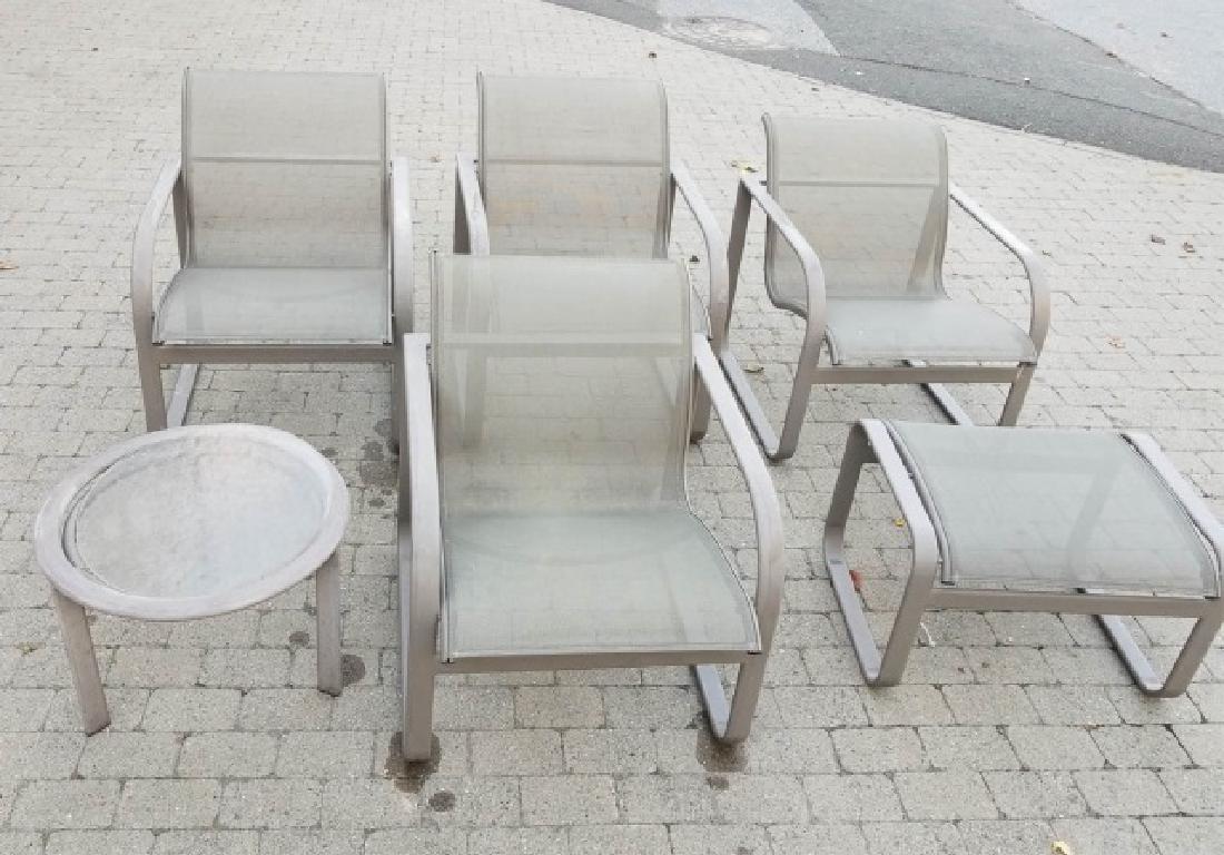 4 Brown Jordan Armchairs w Beige Glazed Frame (1 of 6)