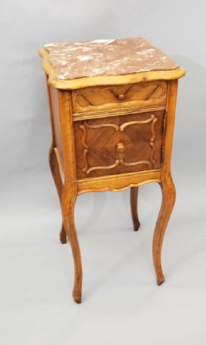 Antique French Marble Top Humidor Side Table (1 of 8)