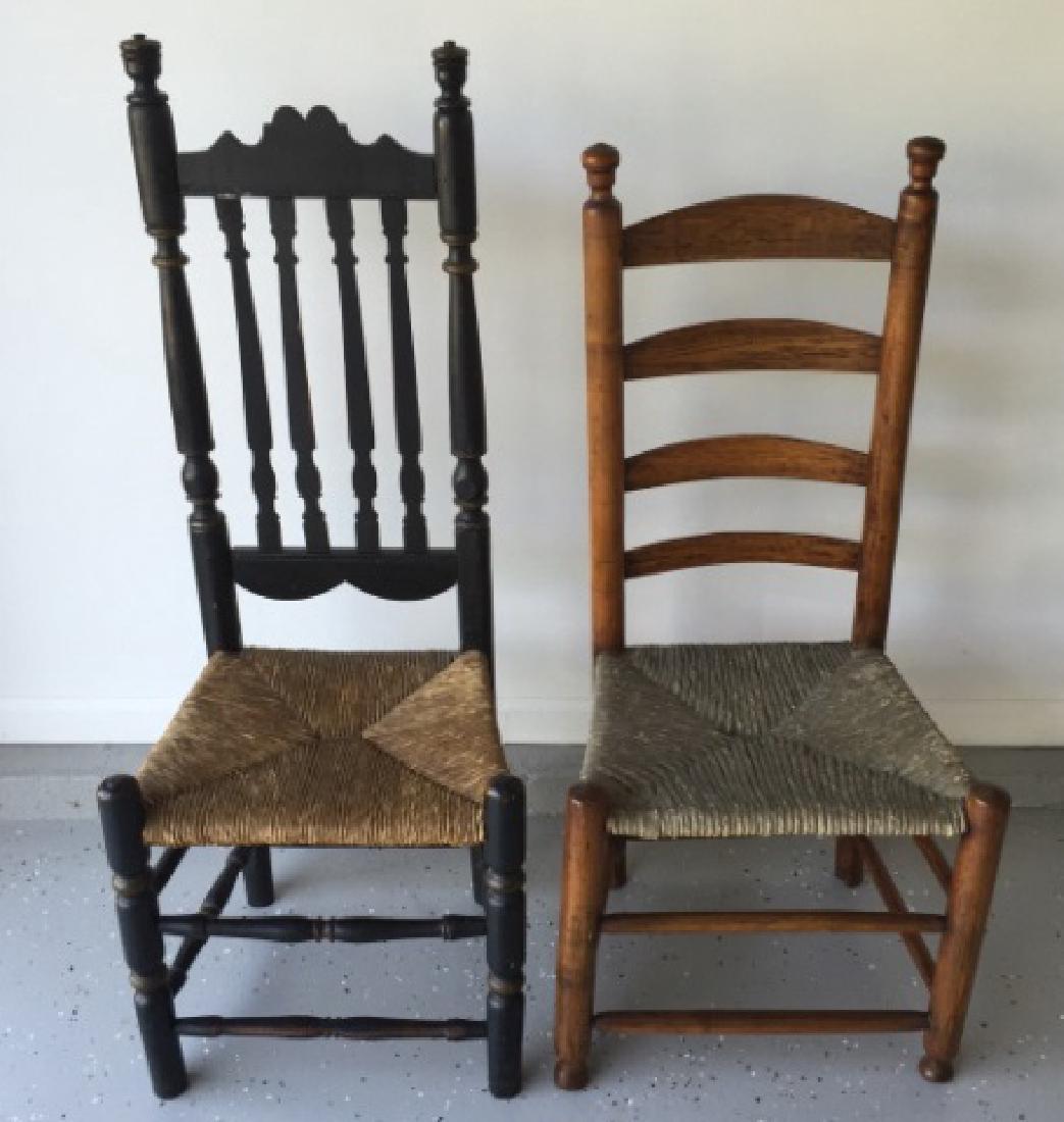 Two Antique 19th C American Handmade Side Chairs (1 of 6)