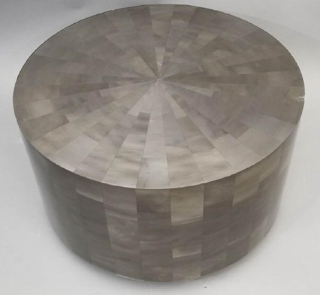 Round High Gloss Polymer Drum Coffee Table (1 of 7)