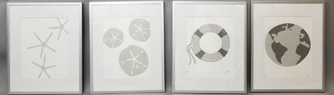4 Beach Themed Giclee Prints in Silver Frames (1 of 9)