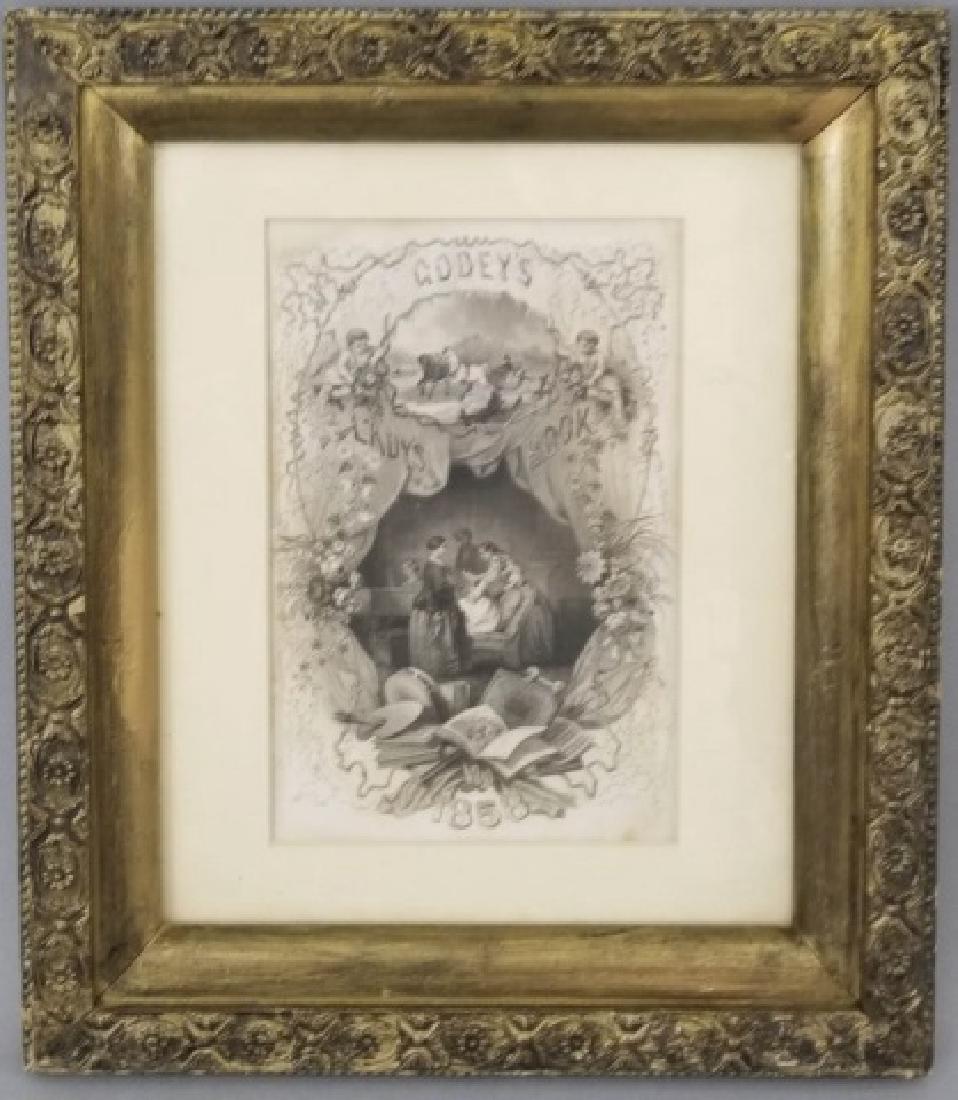 Framed Title Page from 1858 Godey's Lady's Book (1 of 7)