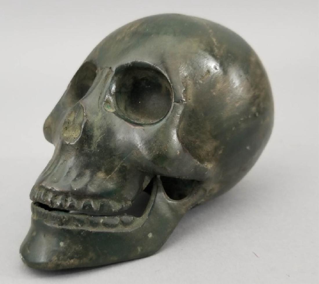 Memento Mori Bronze Statue of a Human Skull (1 of 6)