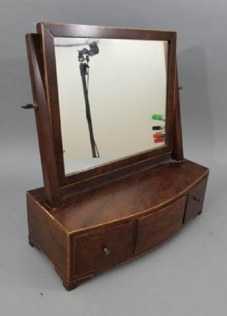 Antique Banded Mahogany Shaving Mirror w 3 Drawers (1 of 7)