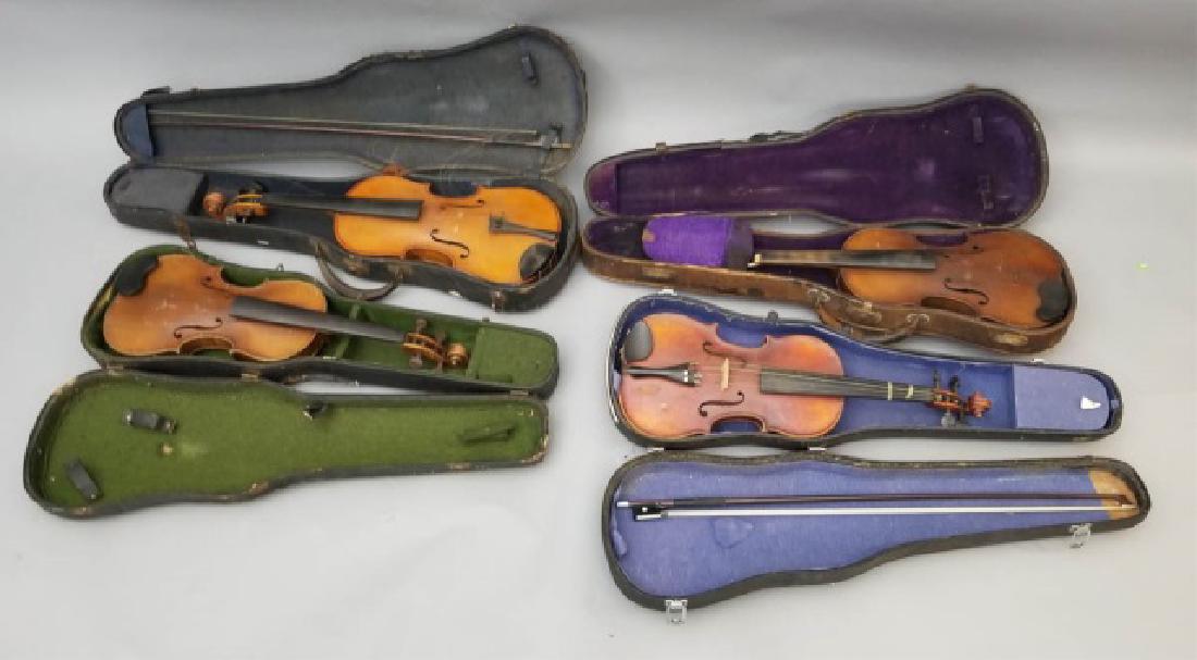 Four Antique Violins in Original Cases (1 of 9)