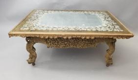 carved elephant base coffee table w/glass top carved elephant base coffee table w/glass top