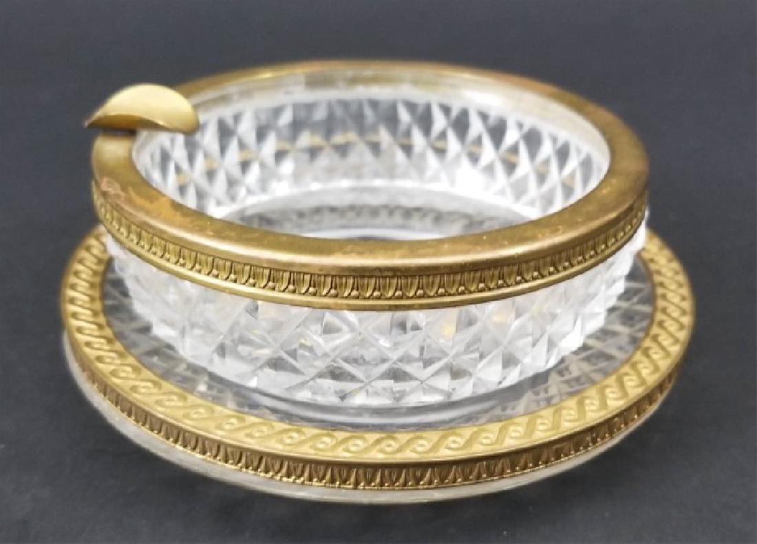 Antique French Crystal & Ormolu Ashtray & Dish (1 of 10)