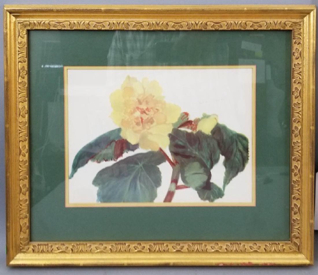 Pair Gilt Framed & Matted Floral Botanical Prints (1 of 10)
