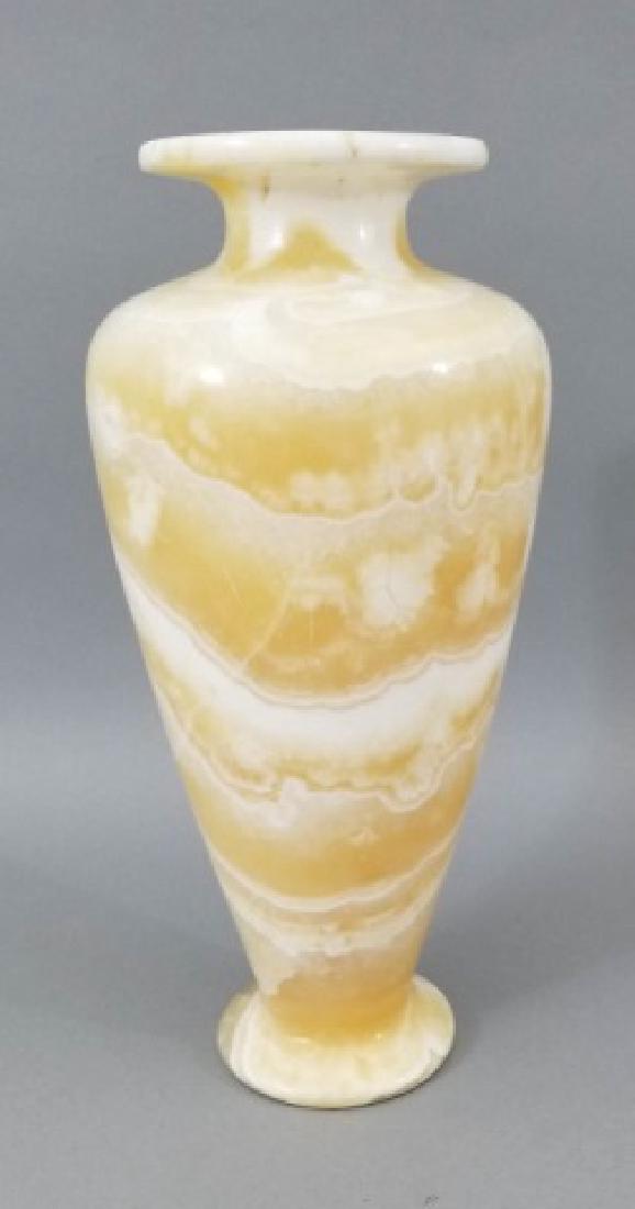 Large Carved Onyx Balustrade Form Vase (1 of 6)