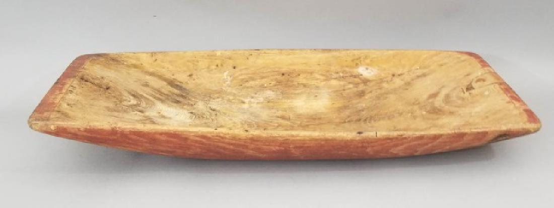 Antique Swedish Dough Trencher Bowl w Red Paint (1 of 9)