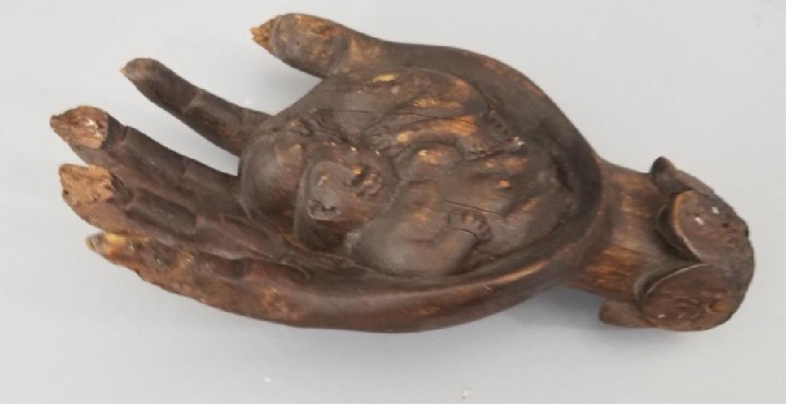 Antique African Hand Carved Life Size Hand w Palm (1 of 7)