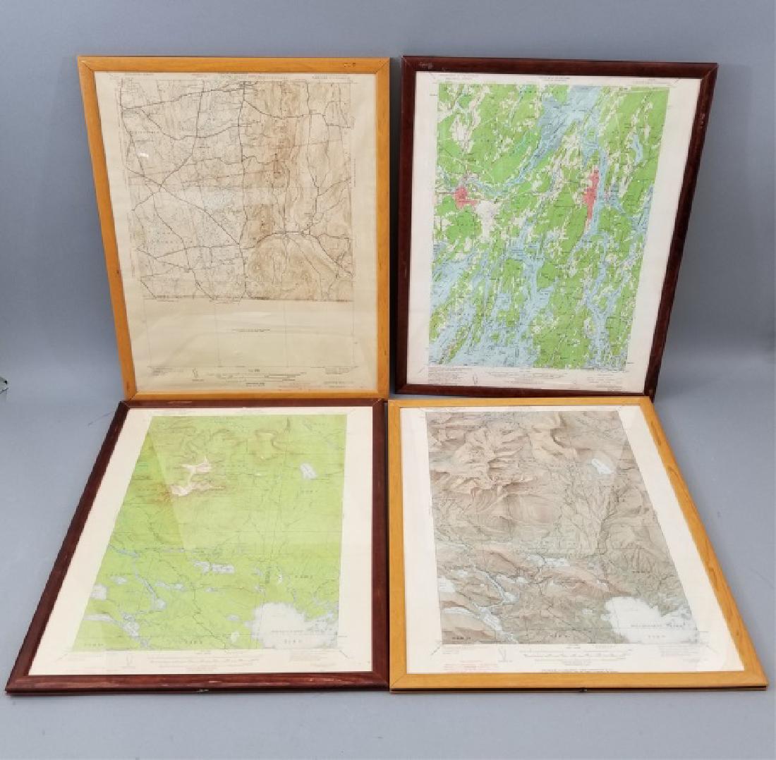 4 Framed Geological Topographic Maps of Maine (1 of 9)