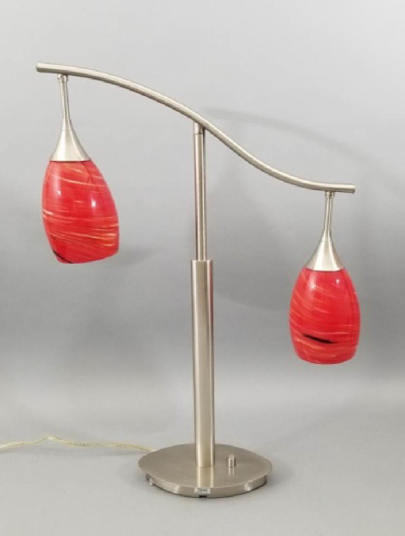Contemporary Modern Table Lamp w Art Glass Shades (1 of 7)
