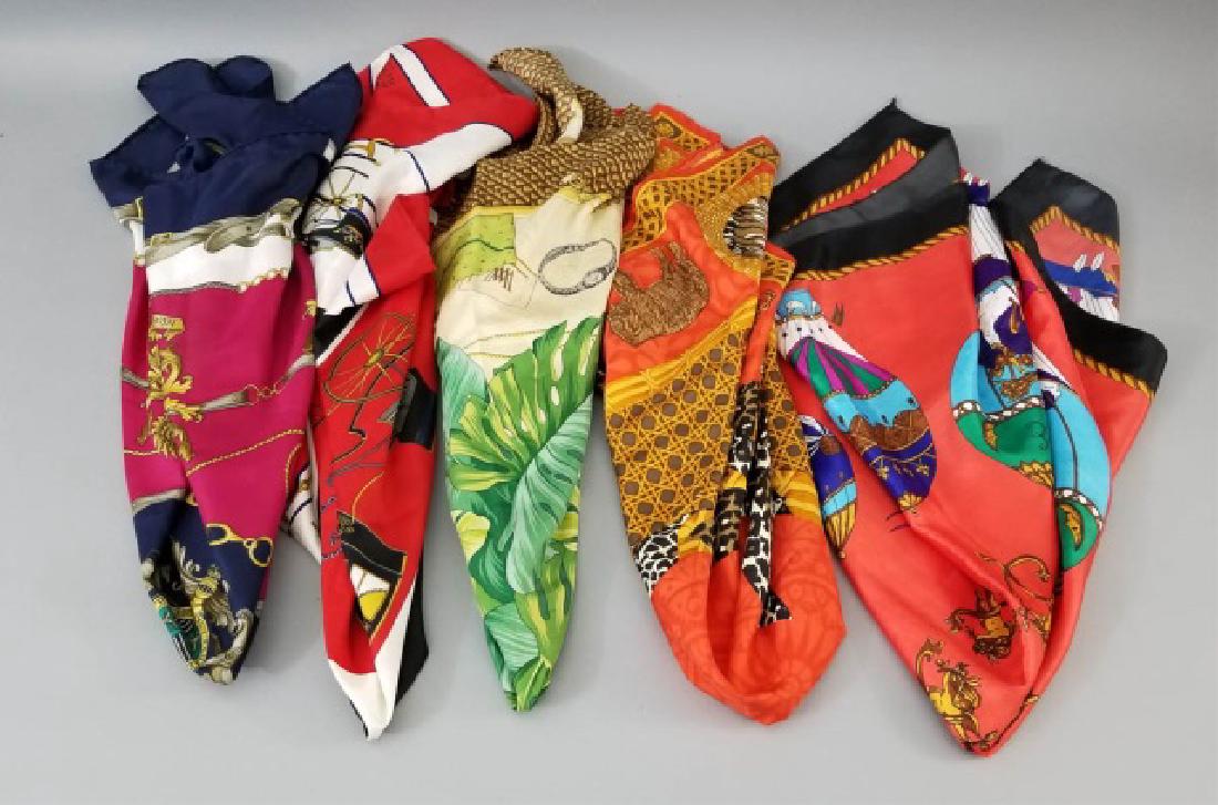 Group of Silk Vintage Scarves by Hermes, Paris (1 of 8)