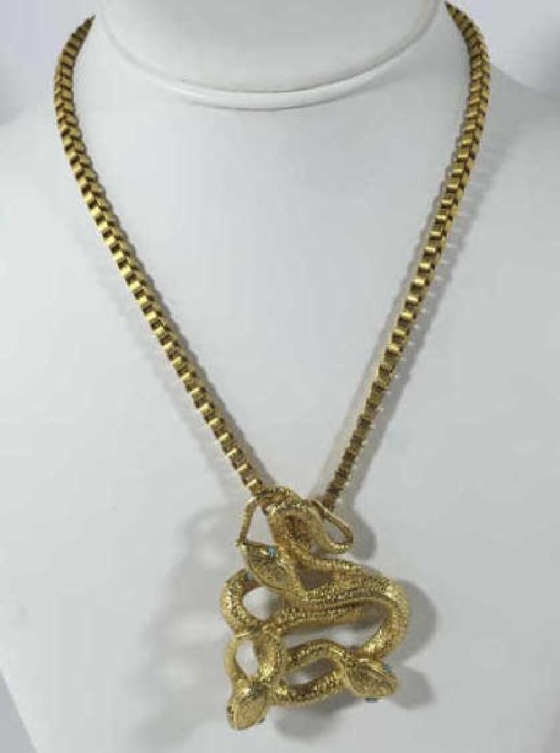 Estate / Vintage Triple Entwined Snake Necklace (1 of 6)