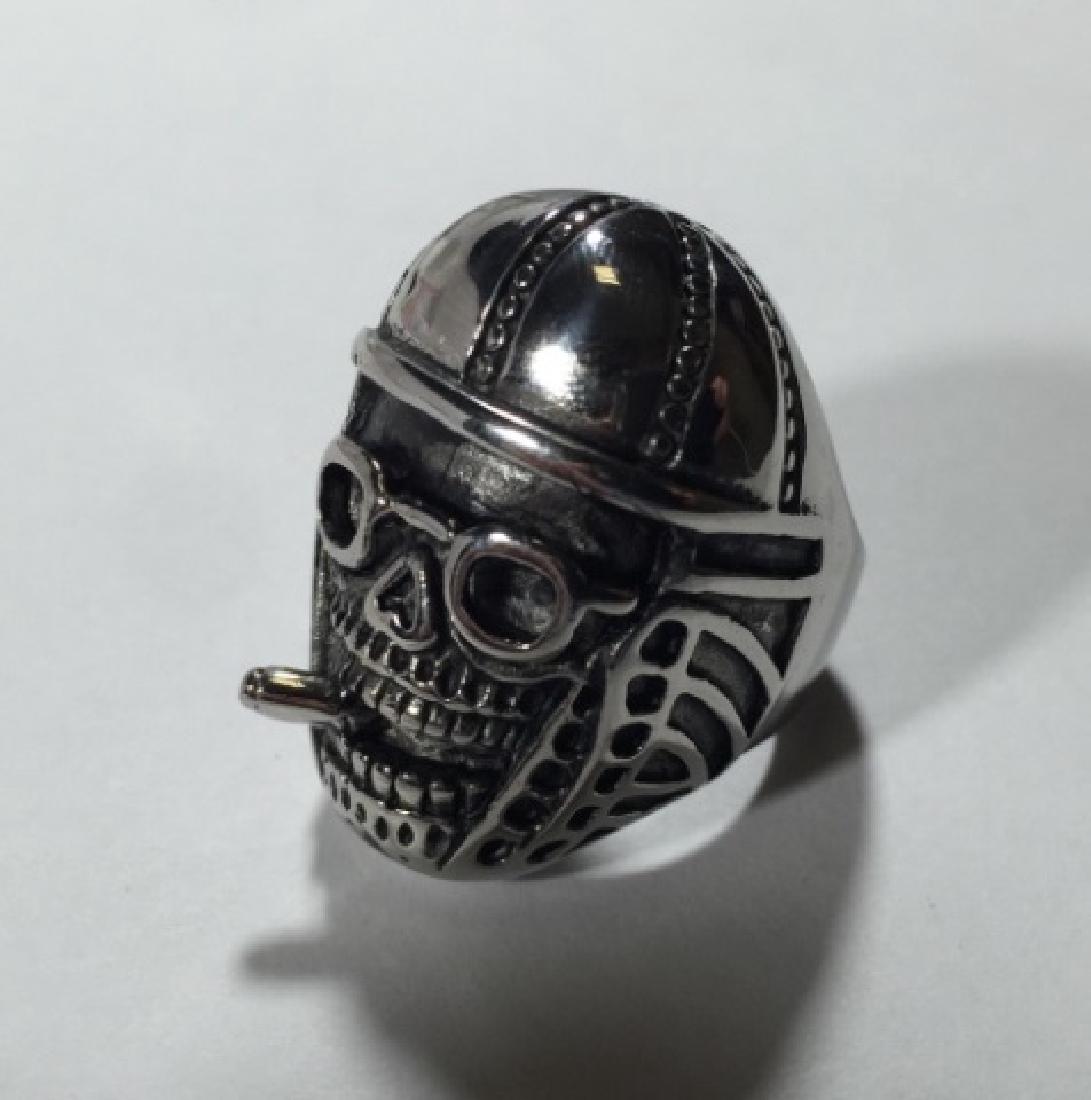 Large Biker Human Skull Statement Ring (1 of 4)