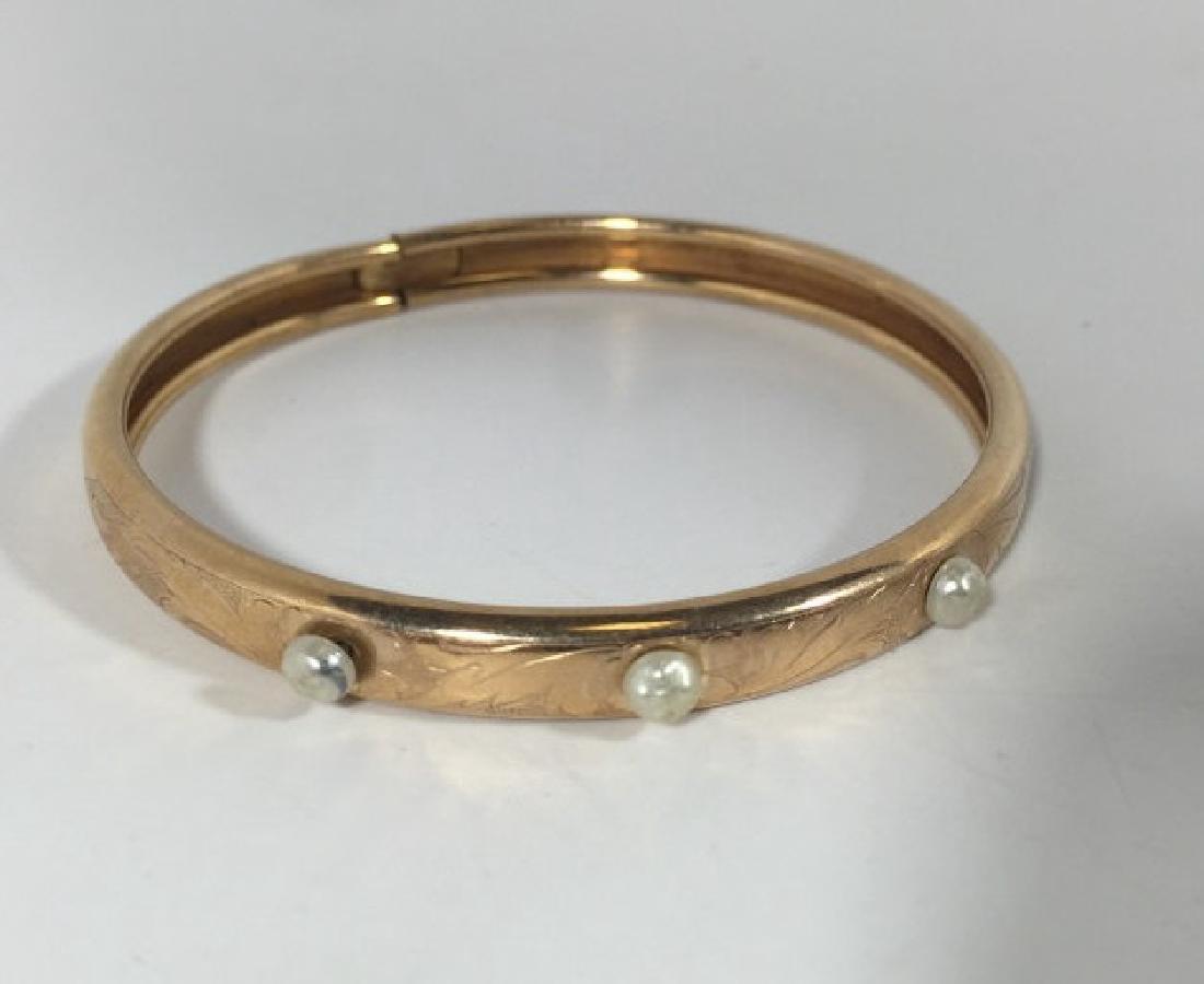 Estate Antique 10kt Yellow Gold & Pearl Bracelet (1 of 7)