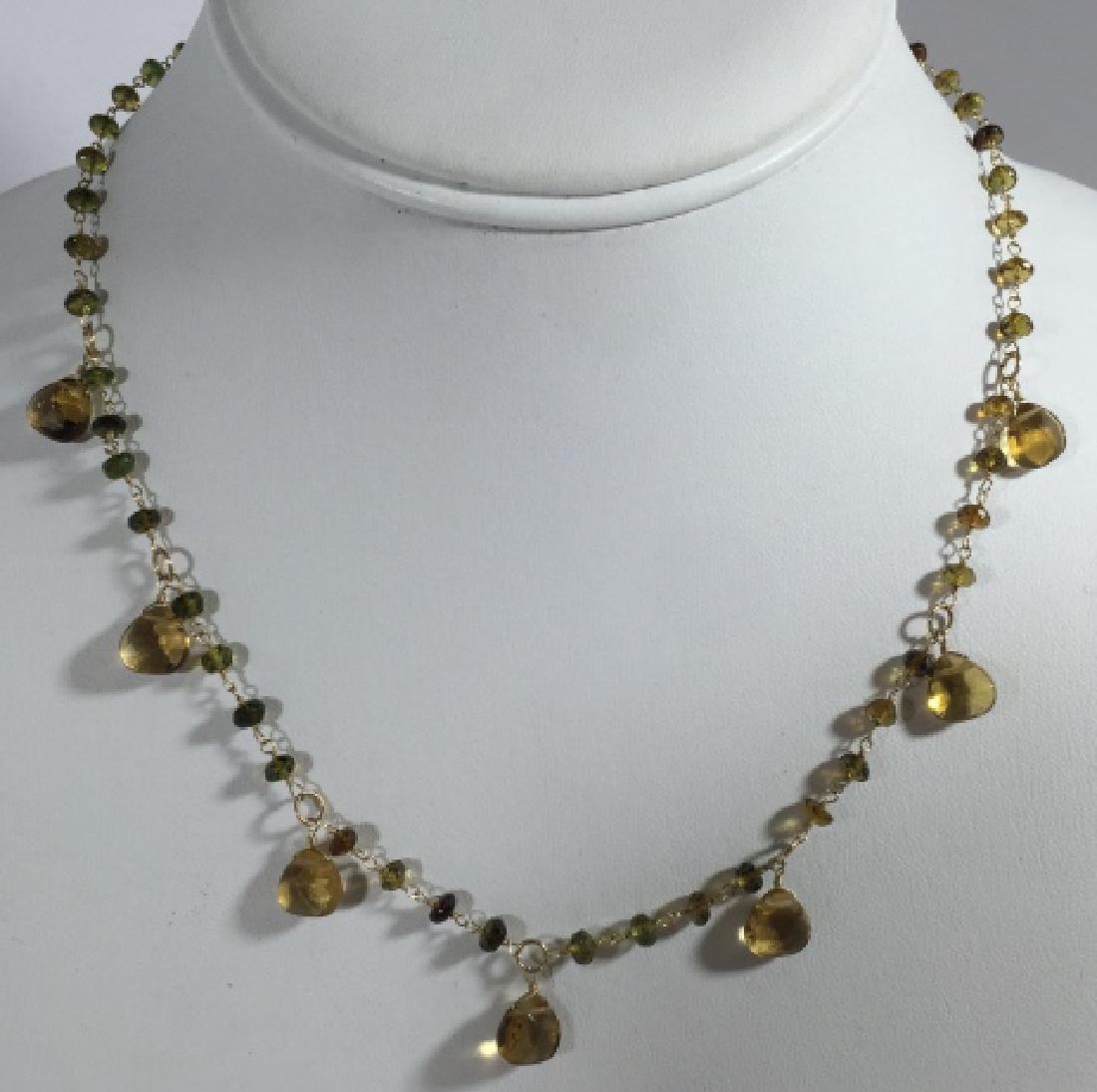 14kt Yellow Gold Citrine & Peridot Necklace Strand (1 of 6)