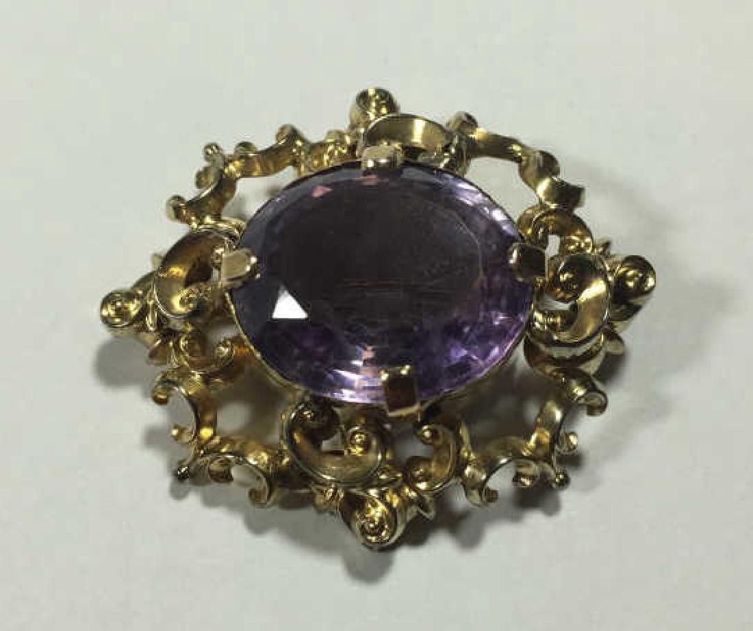 Antique 19th C Victorian Amethyst Necklace Pendant (1 of 5)