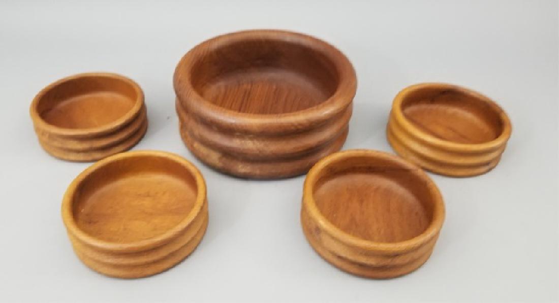 Danish Modern Style 5 Piece Teak Wood Salad Set (1 of 10)