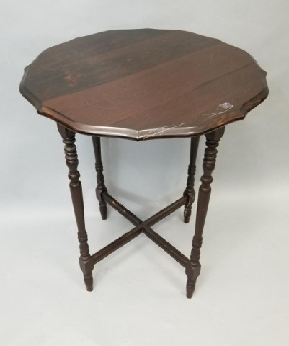 Vintage Mahogany Tone Round Top Side Table (1 of 4)