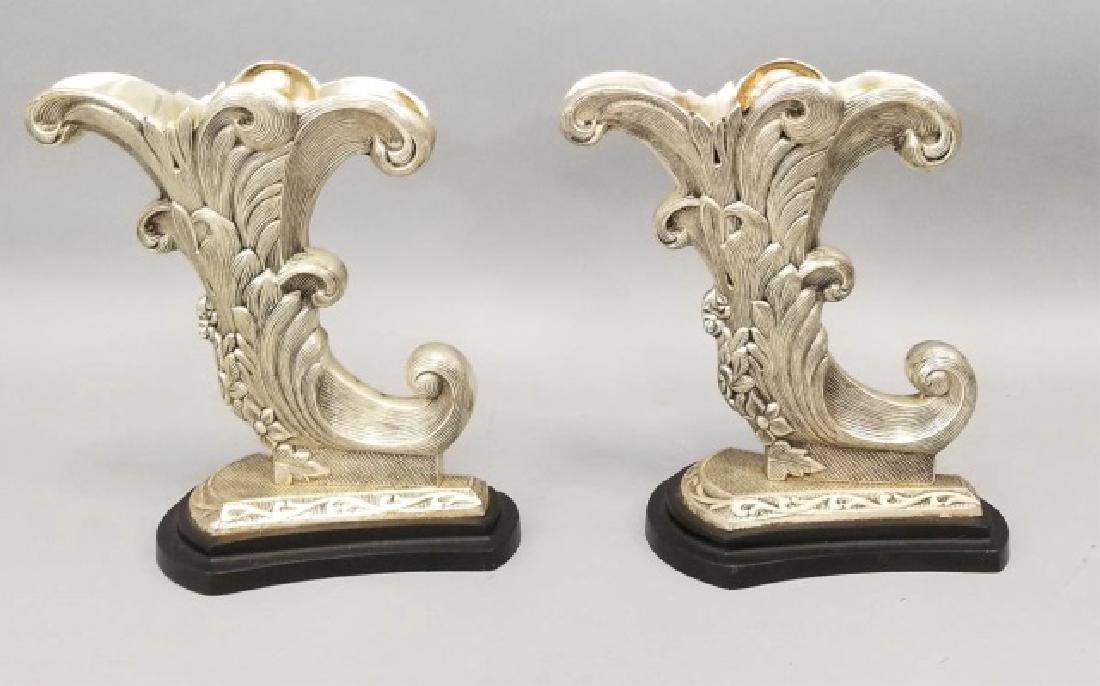 Pair of Silver-Tone Cornucopia Accent Pieces (1 of 7)