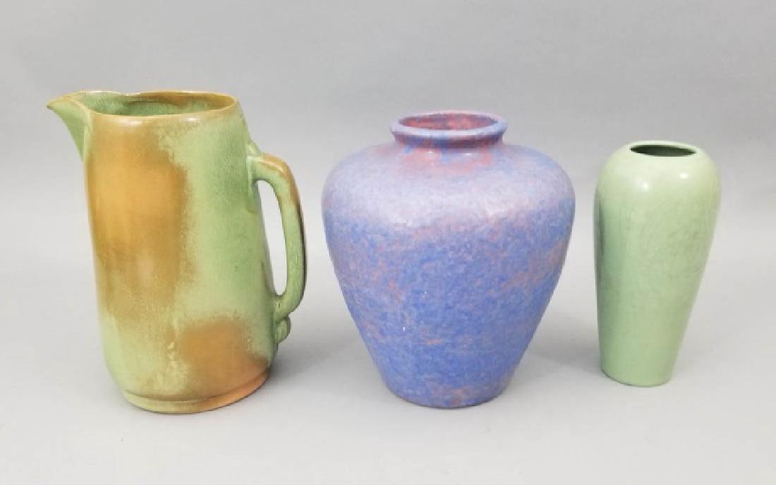 Three Art Pottery Items - Vases & Pitcher (1 of 10)