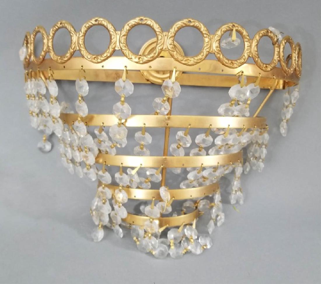 Pair of Contemporary Ormolu & Crystal Sconces (1 of 8)