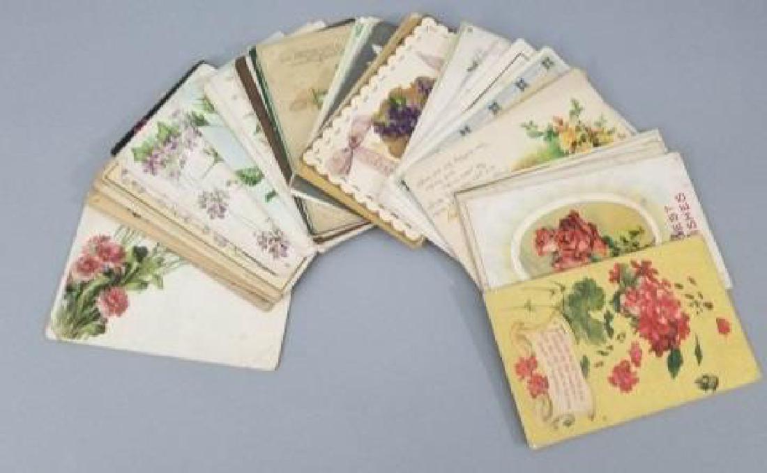 Group of 40+ Antique Floral Birthday Post Cards (1 of 8)