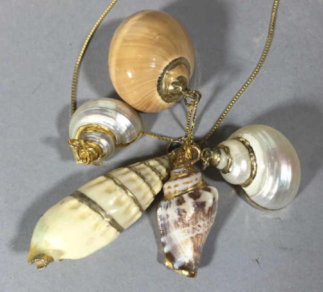 Vintage Sterling Silver Chain Shell Mount Pendants (1 of 5)