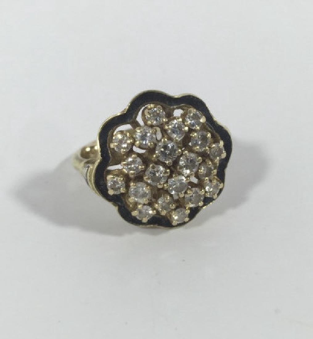 Estate 14kt Gold & 1 Carat Diamond Cluster Ring (1 of 5)