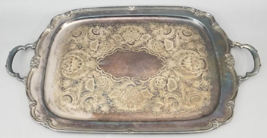 Antique Rogers Brothers Rococo Silver Plate Tray (1 of 10)
