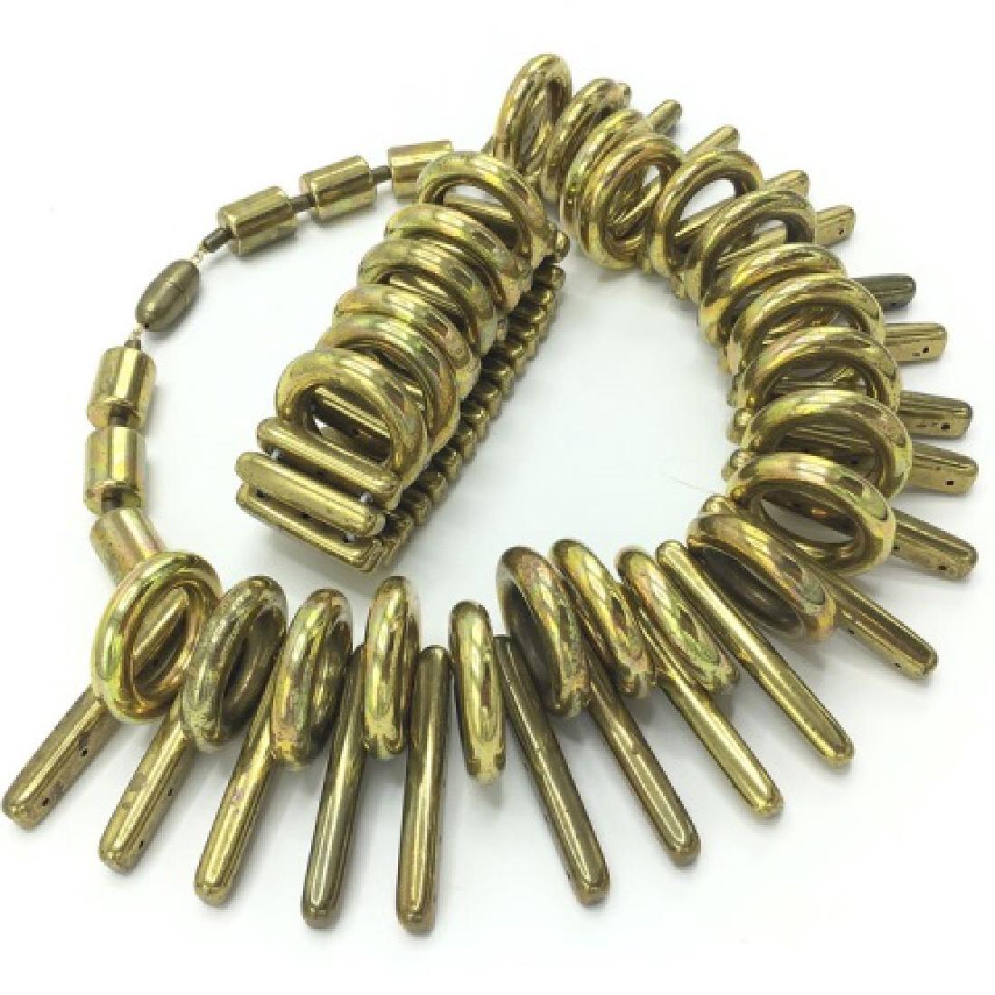 Vintage Sculptural Gold Tone Statement Necklace (1 of 3)