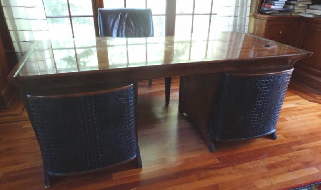 Theodore Alexander Alligator Skin Executives Desk (1 of 2)