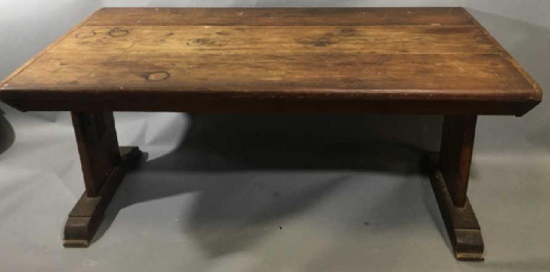 Antique Distressed Wood Farm Table / Dining Table (1 of 7)