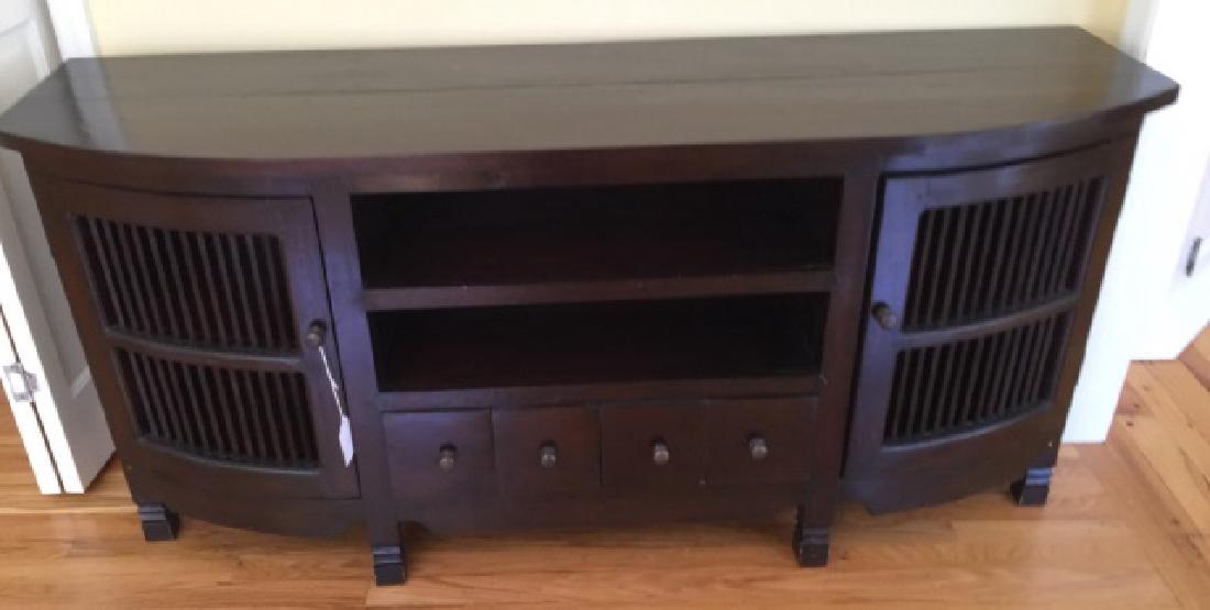 Contemporary Modern Ebony Tone Console Cabinet (1 of 5)