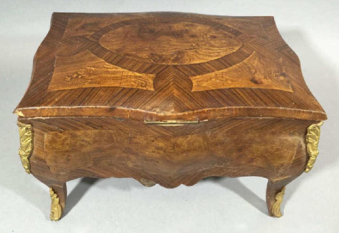 French Bombe-Style Antique Jewelry Box wBronze (1 of 5)