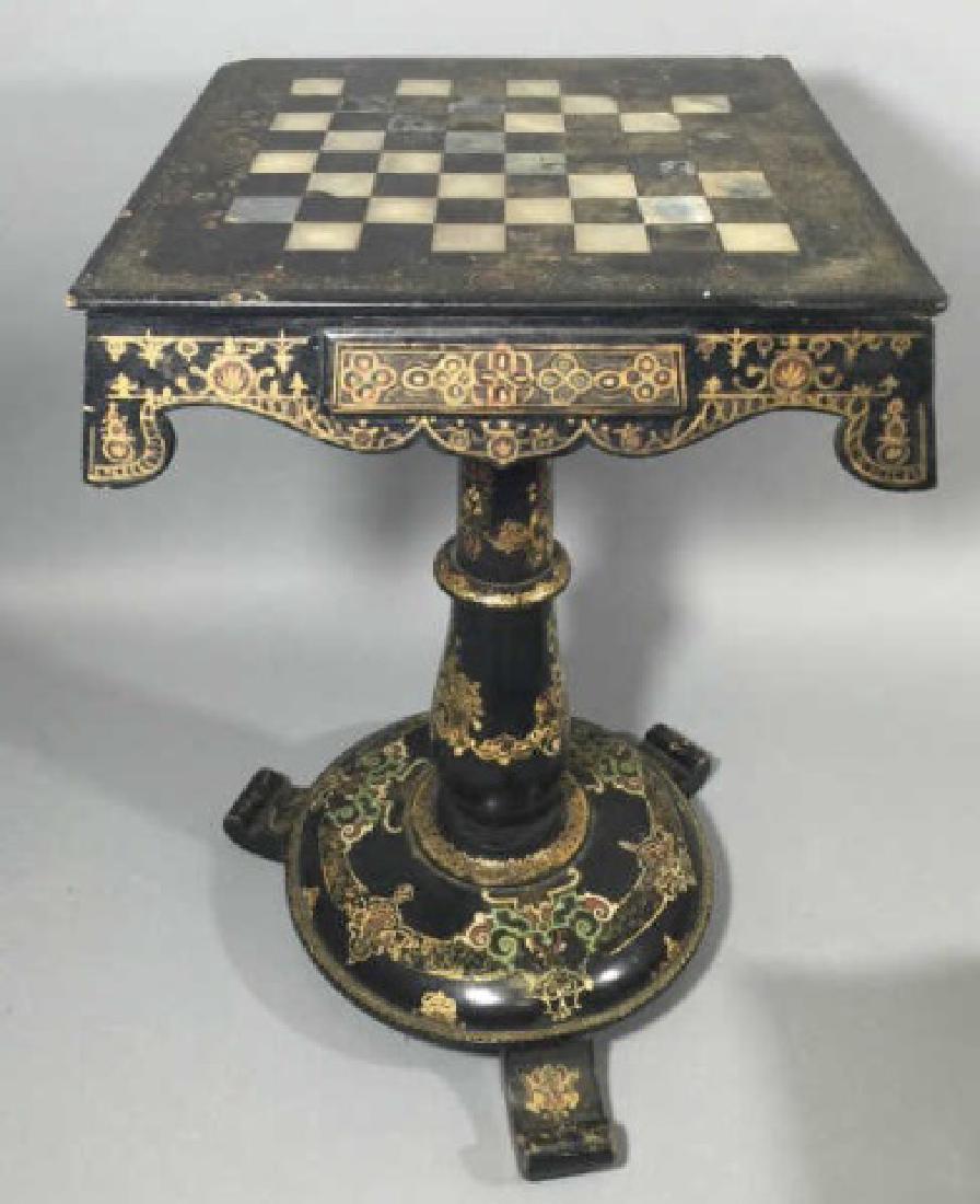 Victorian Papier Mache, Designed Games Table (1 of 5)