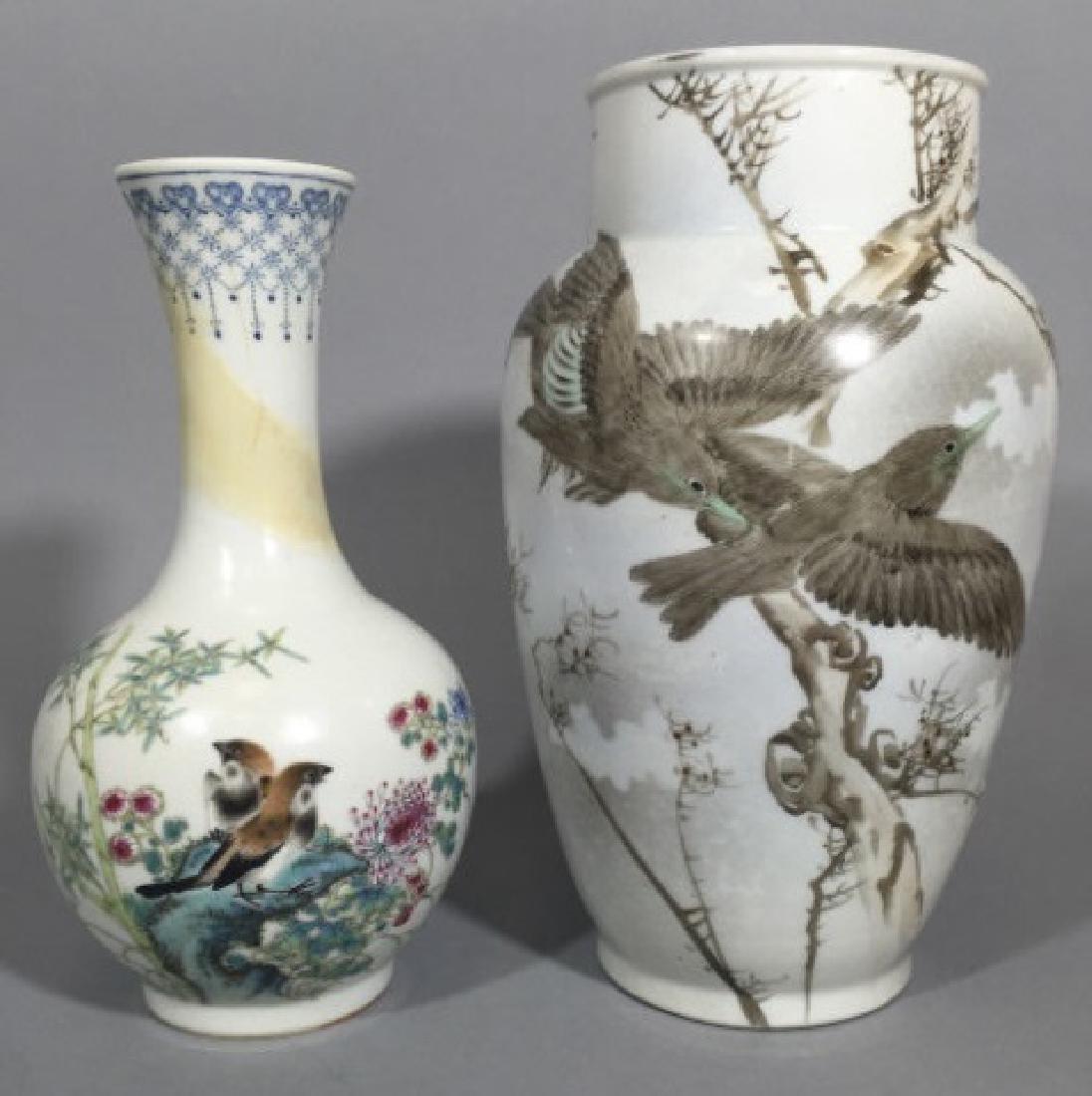 2 Chinese Vases with Pairs of Finely Painted Birds (1 of 5)