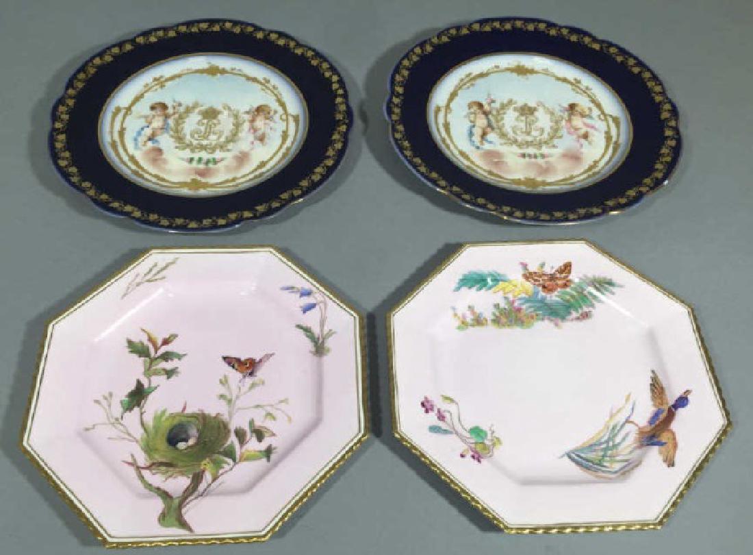 4 Continental Hand-Painted Porcelain Plates Sevres (1 of 6)