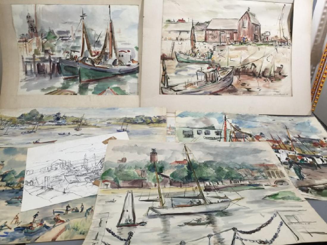 Group of Sailboat Watercolors Grace Huntley Pugh (1 of 7)