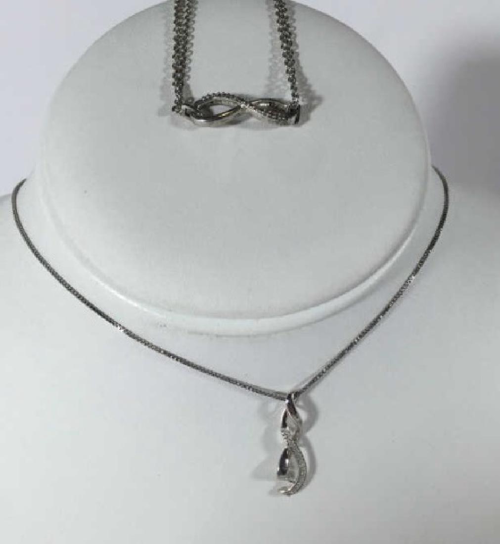 Sterling Silver & Diamond Necklace & Bracelet (1 of 3)