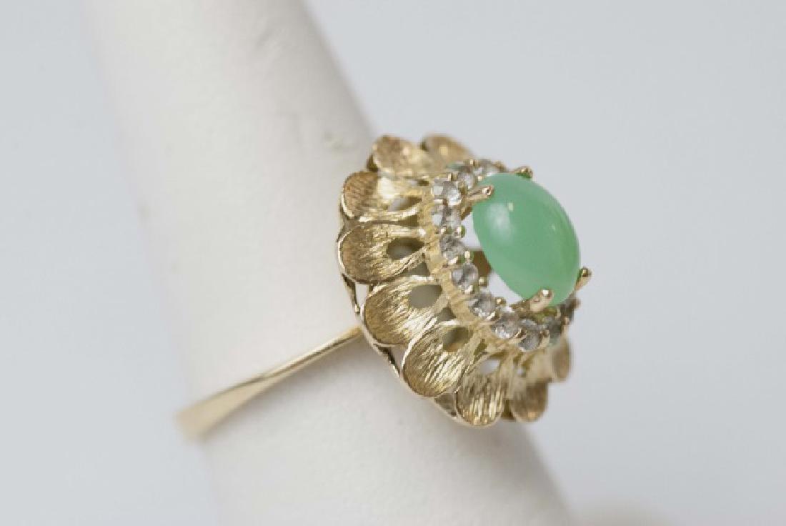 Estate Gold Cabochon Jade & Diamond Ring (1 of 4)